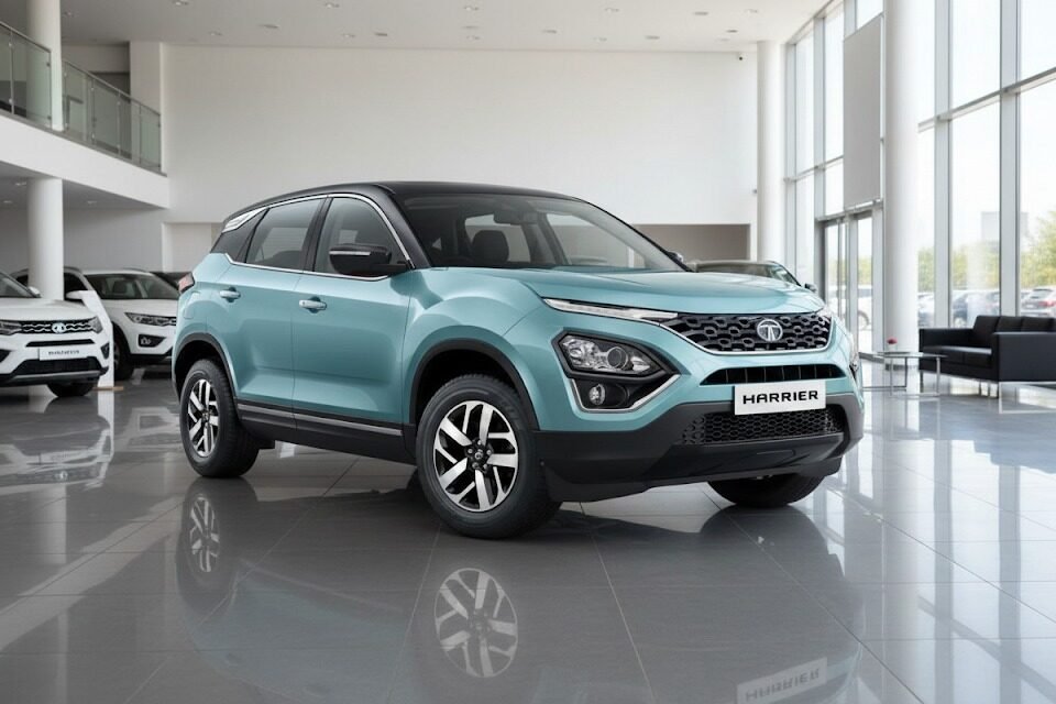 Tata Harrier Petrol car in car showroom